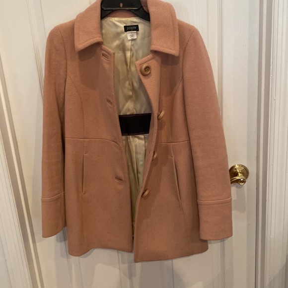 Pink J. Crew Pea Coat Size 0 - Picture 3 of 9
